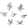 Mismatched Garden Birds Ear Studs, thumbnail 2 of 12