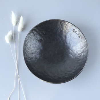 11th Anniversary Gift; Large Hammered Steel Bowl, 10 of 12