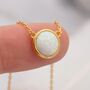 Sterling Silver White Opal Dainty Coin Pendant Necklace, thumbnail 6 of 12