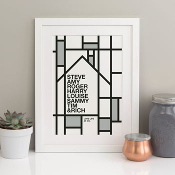 Personalised Mondrian Style Home Print, 2 of 6