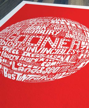 Arsenal Football Club Typography Print, 7 of 7