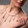 Five Drop Necklace Rose Gold Vermeil, thumbnail 3 of 4