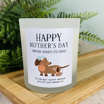 Personalised Mothers Day Sausage Dog Candle, 2 of 12
