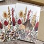 Burgundy Dried Flowers Notecards, thumbnail 2 of 4
