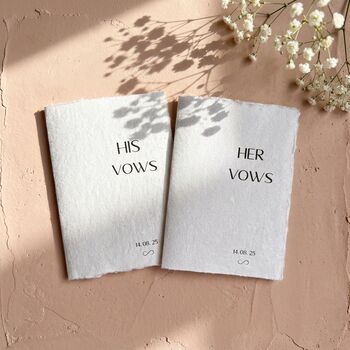 Vow Books Personalised Wedding Vow Cards Cotton Paper, 4 of 12