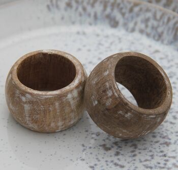 Mango Wood Napkin Rings Pair, 11 of 11