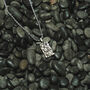 Silver Rectangle Hammered Pendant Chain Necklace For Men, thumbnail 5 of 12