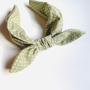 Green Spotty Hairband And Scrunchie Set, 3 of 4