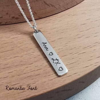 Personalised Solid Silver Message Tag Necklace, 9 of 12