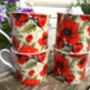 Set Of Four Gift Boxed Palace Mugs In Red Poppy Design, thumbnail 4 of 9