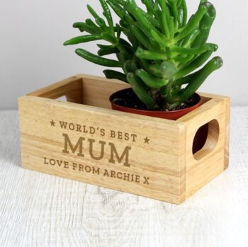 Personalised Worlds Best Mum Mini Wooden Organiser, 4 of 5
