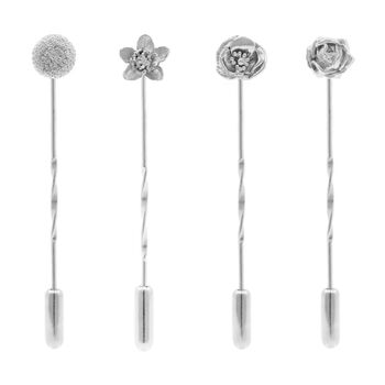 Flower Twist Tie Pins – Silver/Gold/Rose Gold, 6 of 11