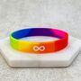 Autism Rainbow Infinity Silicone Wristband Bracelet, thumbnail 2 of 6