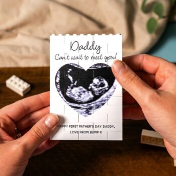 Personalised Baby Scan Photo Lego® Block Gift For Expectant Dads: First Father's Day From Bump, 5 of 12