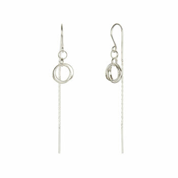 Total Eclipse Threader Earrings Silver, 2 of 8