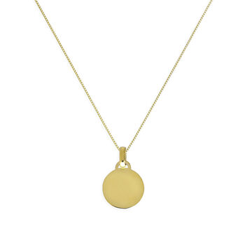 Personalised 9ct Solid Gold Circle Pendant Necklace, 2 of 5