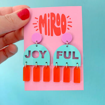'Joyful' Colourful Acrylic Earrings, 2 of 9
