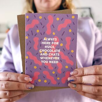 Miss You Card 'Always Here For Hugs, Chocolate', 7 of 7