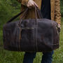 Genuine Leather Holdall Dark Brown, thumbnail 1 of 12
