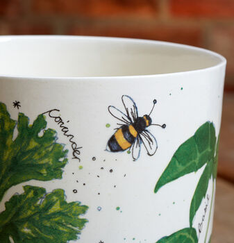 Decorative Ceramic Herb Pot By Lindsey Busby Designs