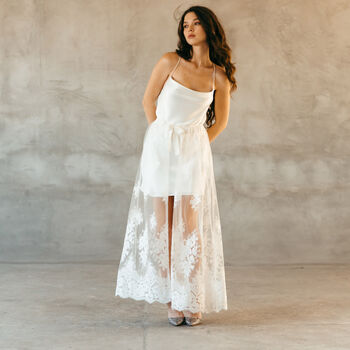 Bridal Lace Overskirt | Detachable Wedding Train, 3 of 12