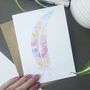 Rainbow Feather Watercolour Birthday Card, thumbnail 1 of 2