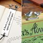 Personalised Engraved Pewter Wren Robin Bird Bookmark, thumbnail 3 of 8