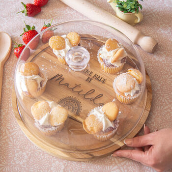 Personalised Cake Serving Platter With Dome Lid, 4 of 8