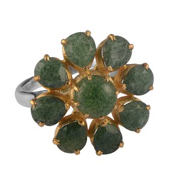 Green Onyx Gold Plated Statement Ring, 2 of 4