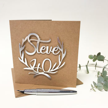 Personalised Papercut 40th Birthday Card, 7 of 12