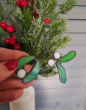 Glass Mistletoe Christmas Ornaments Gifts, 2 of 4