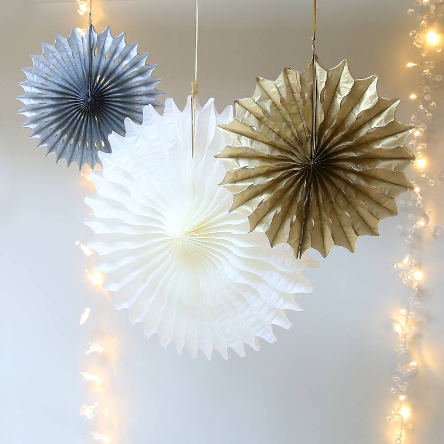 Metallic Paper Fan Decoration Set By Clem & Co