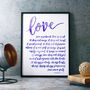 Love Is Patient Hand Lettered Art Print, thumbnail 5 of 8