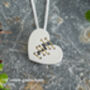 Mended Heart Necklace With Silver Sutures, thumbnail 2 of 3