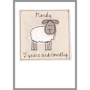 Personalised Sheep 7th Wedding Anniversary Card, 2 of 12