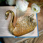 Swan Trinket Dish Gold Finish, thumbnail 1 of 2