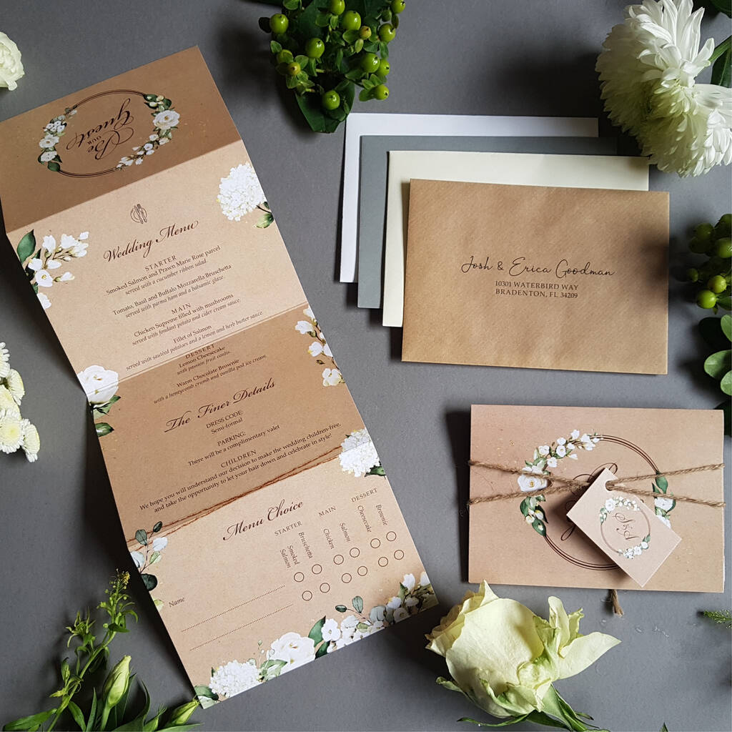 Be Our Guest Kraft Wedding Invitations Sample By Sienna Mai