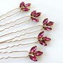 Set Of Five Wine Red Hair Pins, thumbnail 1 of 2