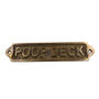 Custom Poop Deck Brass Plaque With Vintage Finish, thumbnail 5 of 12