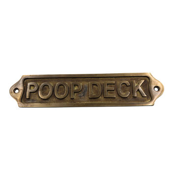Custom Poop Deck Brass Plaque With Vintage Finish, 5 of 12