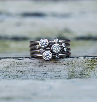 Diamond Stacking Rings In Recycled 18ct White Gold, 3 of 5