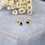 Sterling Silver Extra Tiny Black Cz Droplet Screw Back Earrings, thumbnail 5 of 10