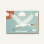 New Hello Baby Stork Card In Blue Or Pink. Eco Friendly, thumbnail 1 of 2