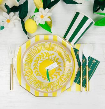 Emerald Green Cabana Stripe Party Cups X Eight, 2 of 3