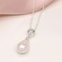 Sterling Silver Pearl Drop Necklace, thumbnail 3 of 12