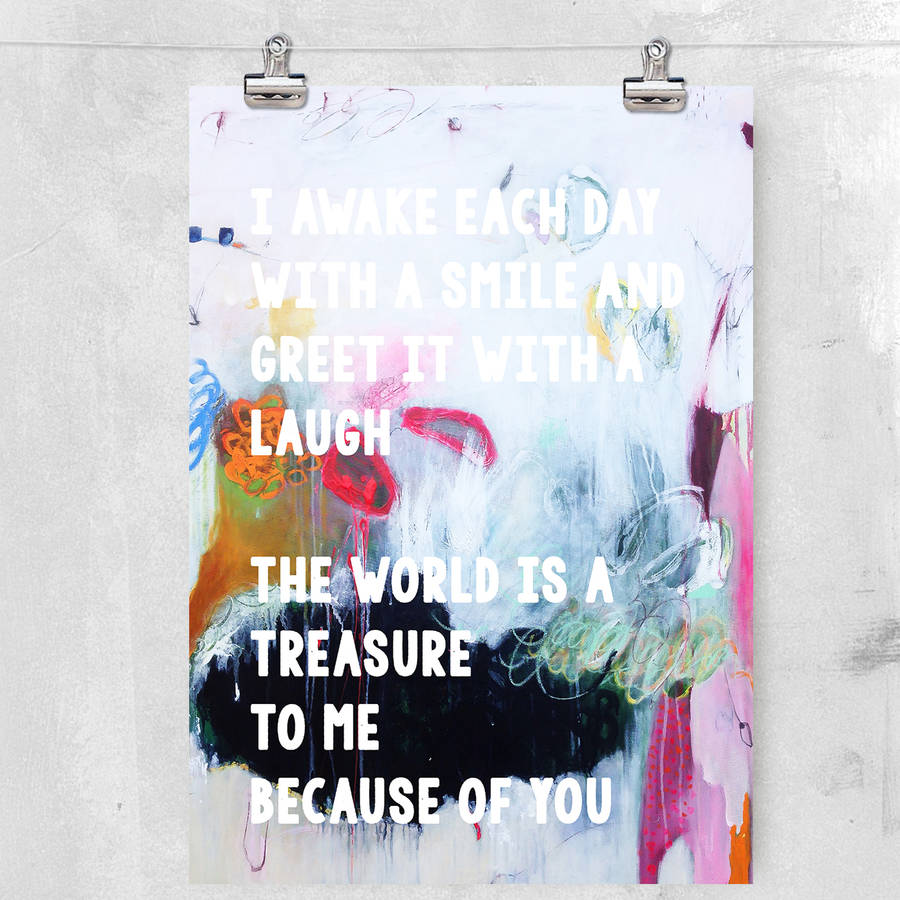 vibrant love quote on fine art print or canvas by i love design