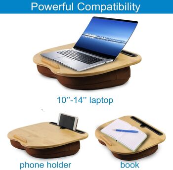 Brown Laptop Stand Lap Desk With Cushion, 4 of 5