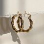 18 K Gold Filled Small Gold Bamboo Hoop Earrings, thumbnail 6 of 6