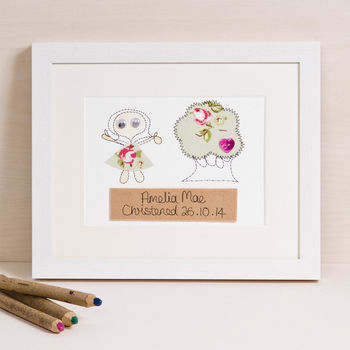 Personalised Christening Embroidered Artwork, 5 of 7
