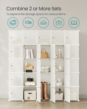 15 Cubes Storage Organiser Shelves Unit Plastic Closet, 4 of 10
